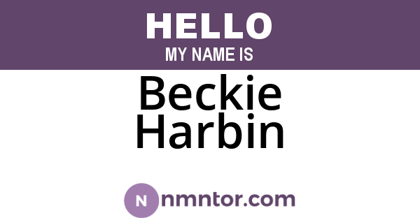 Beckie Harbin
