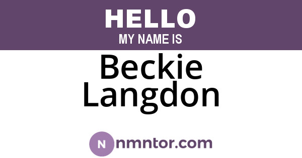 Beckie Langdon
