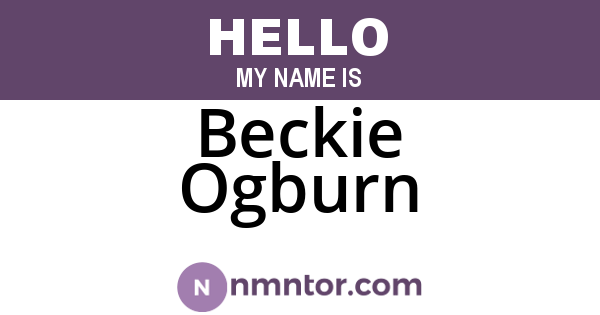 Beckie Ogburn