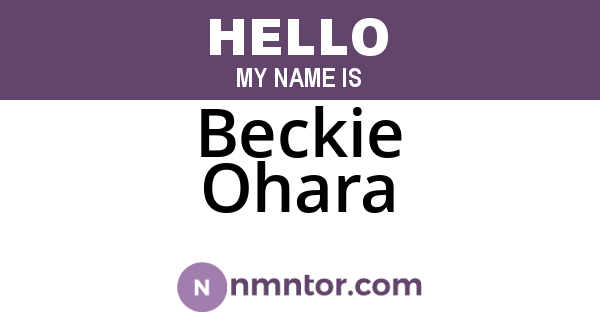 Beckie Ohara