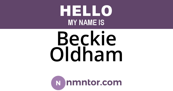 Beckie Oldham