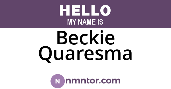 Beckie Quaresma