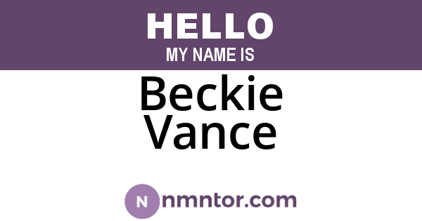 Beckie Vance