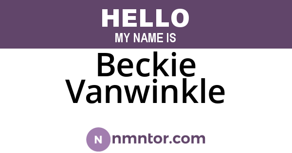 Beckie Vanwinkle