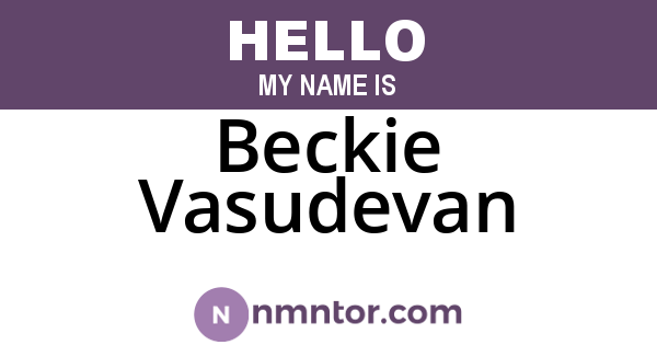 Beckie Vasudevan