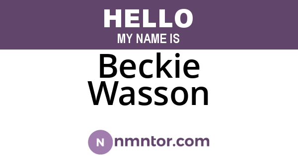 Beckie Wasson
