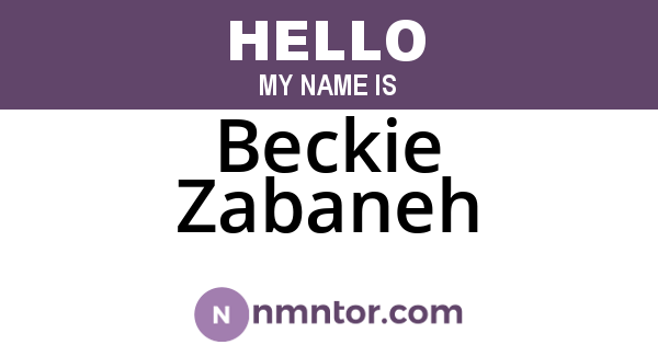Beckie Zabaneh