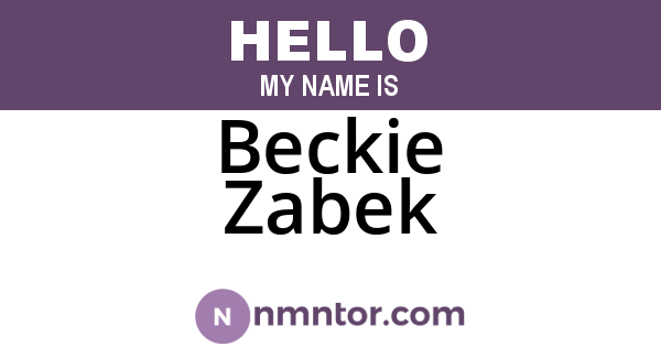 Beckie Zabek