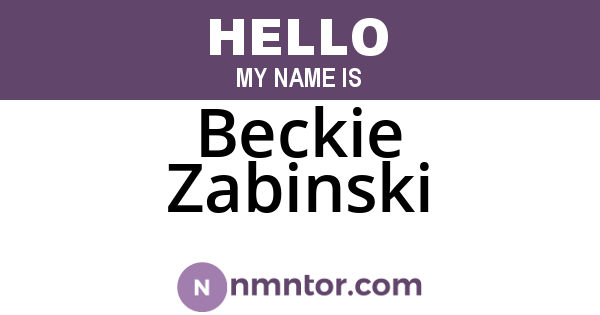 Beckie Zabinski