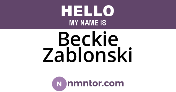 Beckie Zablonski