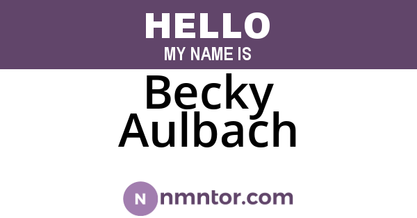 Becky Aulbach