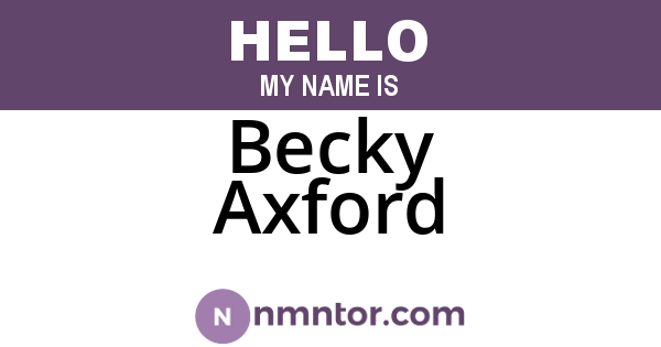 Becky Axford