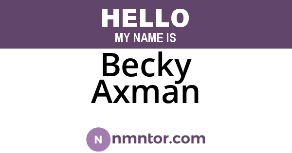 Becky Axman