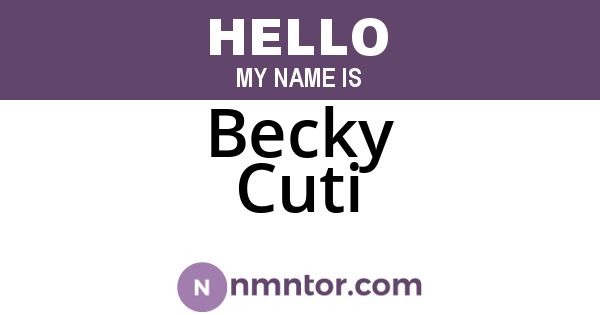 Becky Cuti