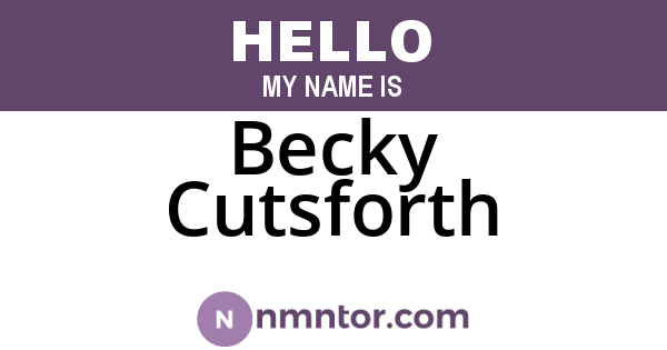 Becky Cutsforth