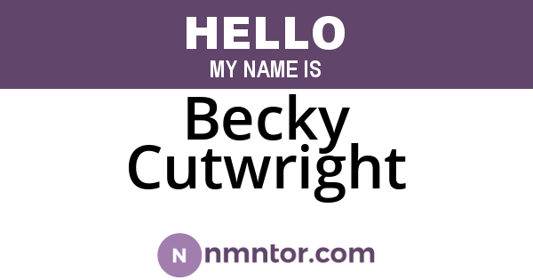 Becky Cutwright
