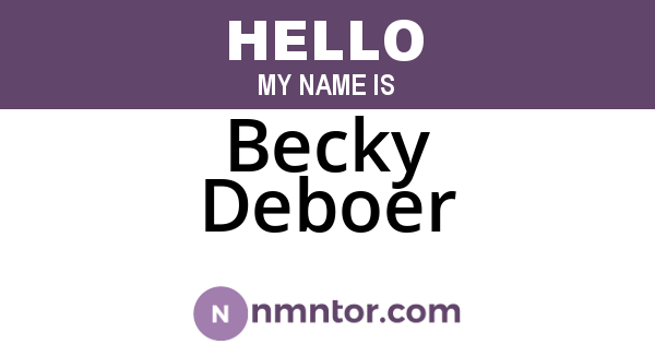Becky Deboer