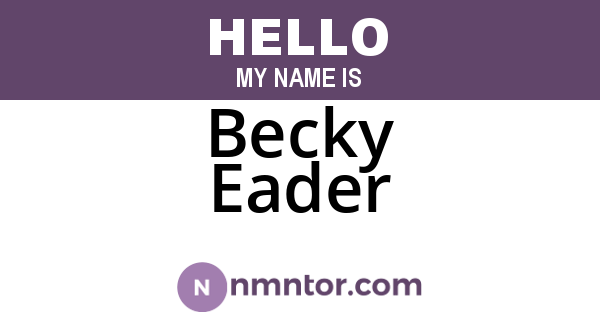 Becky Eader