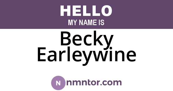 Becky Earleywine