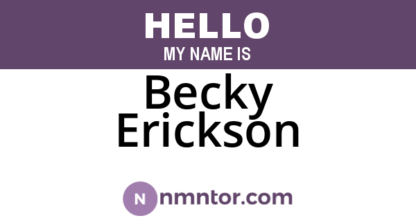 Becky Erickson
