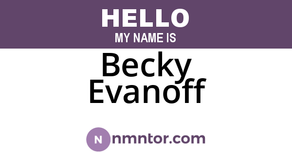 Becky Evanoff