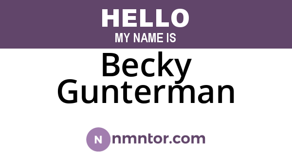 Becky Gunterman