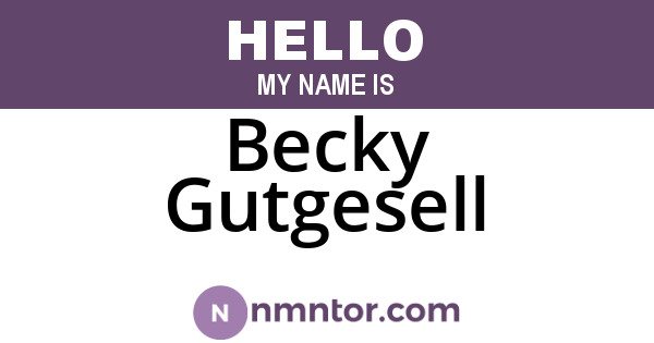 Becky Gutgesell