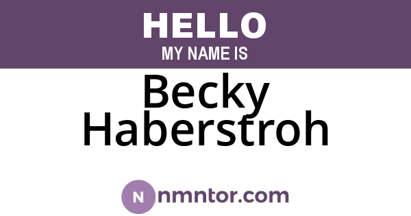 Becky Haberstroh