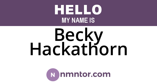Becky Hackathorn