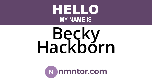 Becky Hackborn
