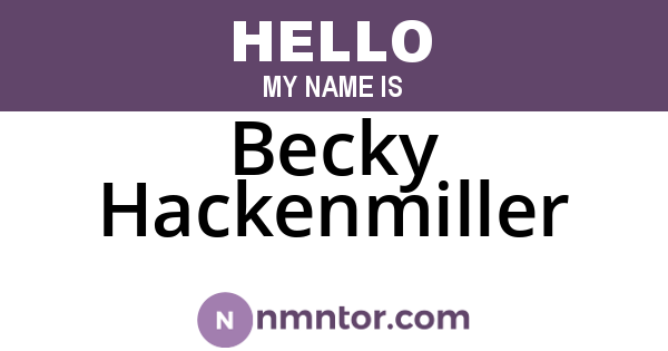 Becky Hackenmiller