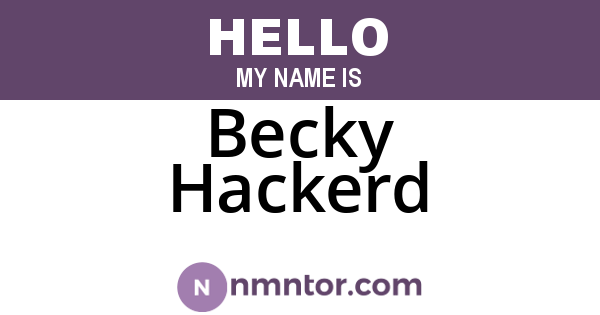Becky Hackerd