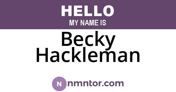 Becky Hackleman