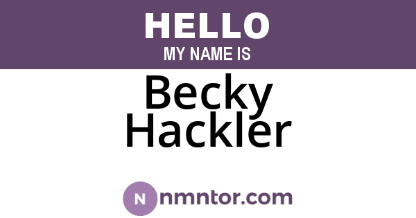 Becky Hackler