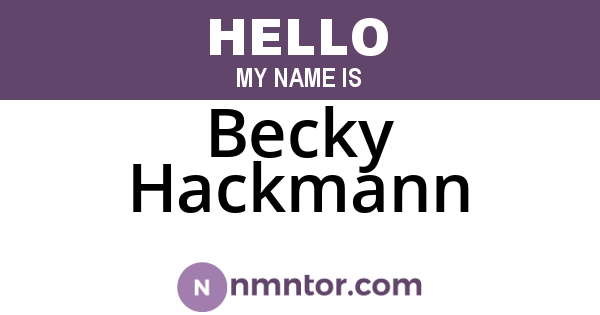 Becky Hackmann