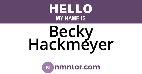 Becky Hackmeyer