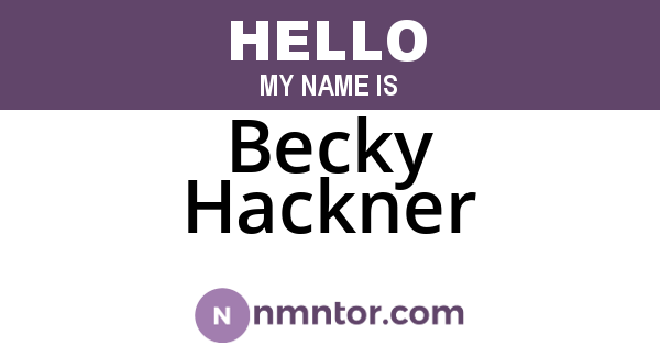 Becky Hackner