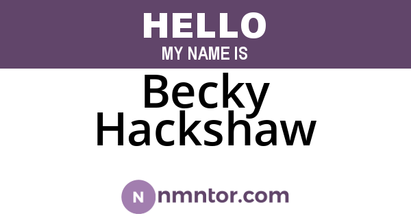 Becky Hackshaw