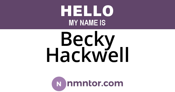 Becky Hackwell