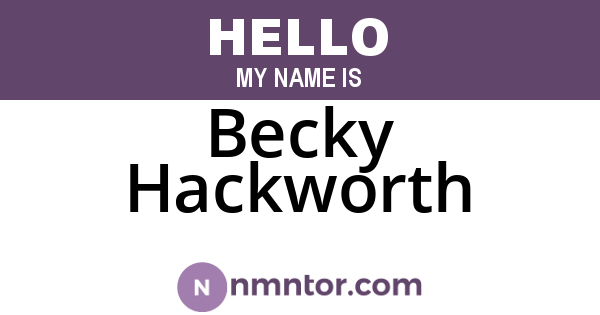 Becky Hackworth