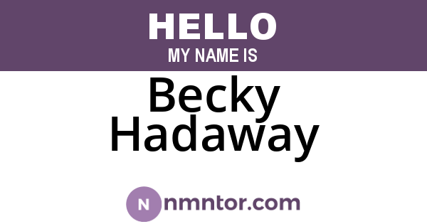 Becky Hadaway