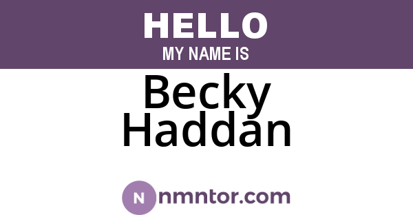 Becky Haddan