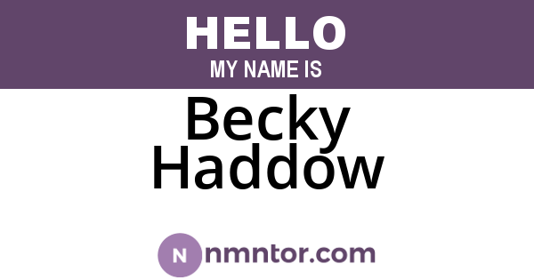 Becky Haddow