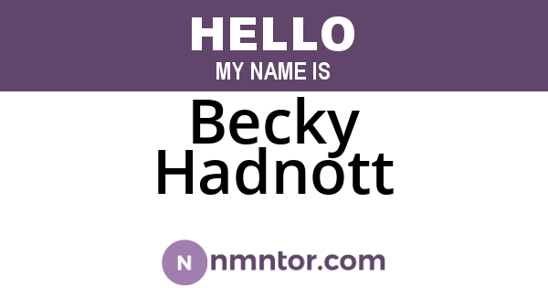 Becky Hadnott