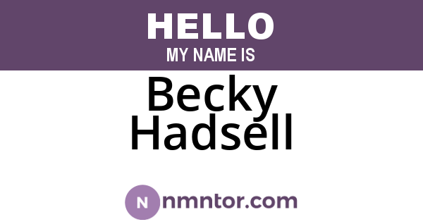 Becky Hadsell