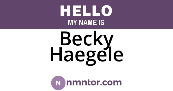 Becky Haegele