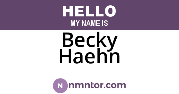 Becky Haehn