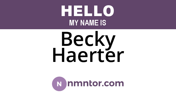 Becky Haerter
