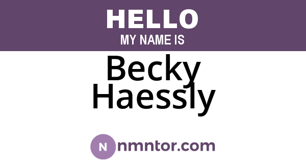 Becky Haessly