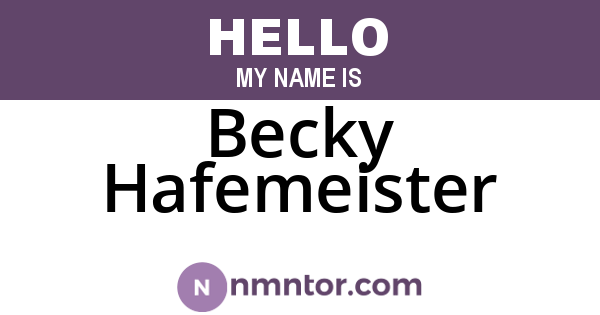 Becky Hafemeister